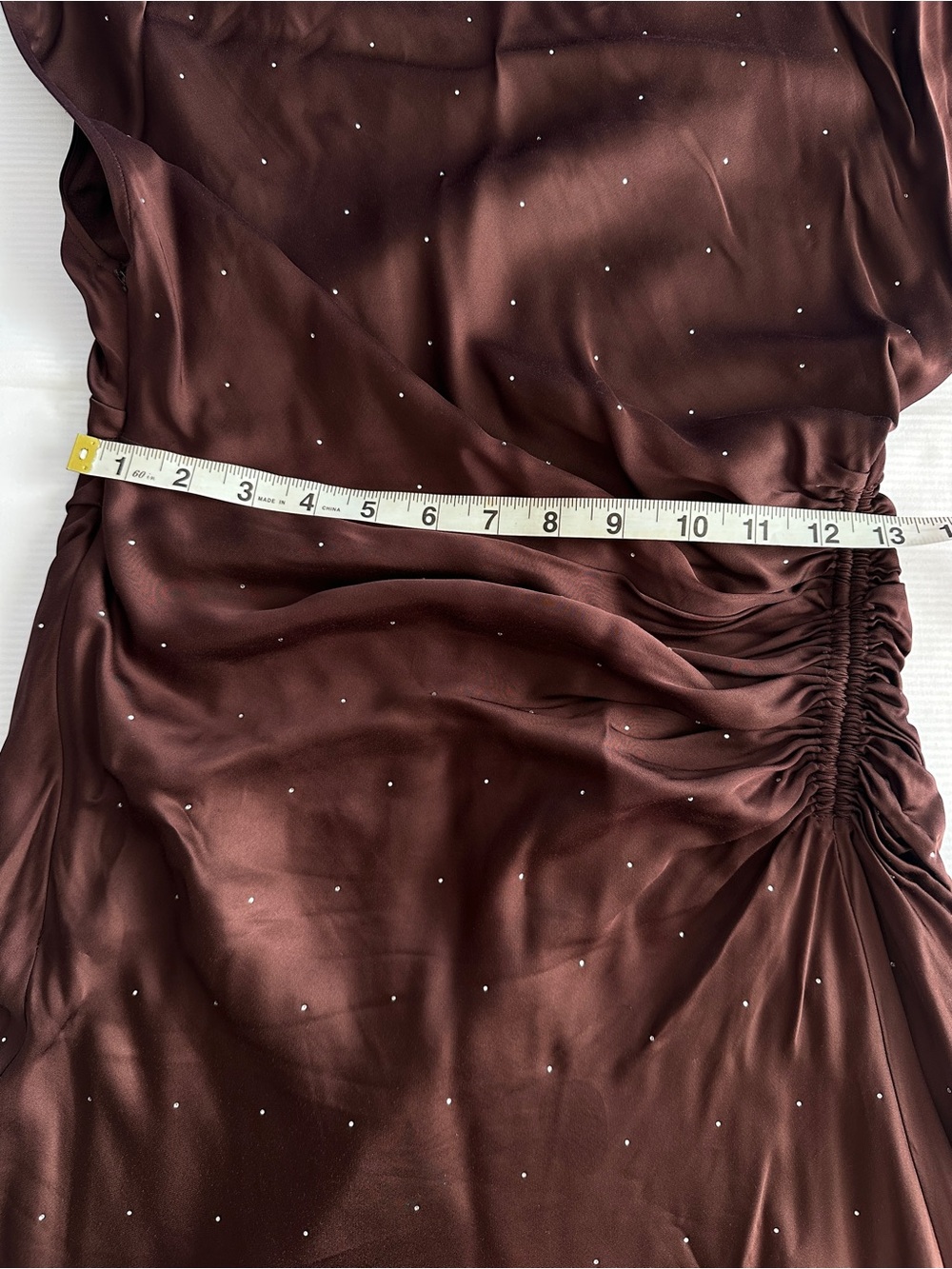 A.L.C. One Shoulder Maxi Dress Brown Formal Wedding Guest Evening Gown Draped - Picture 7 of 8
